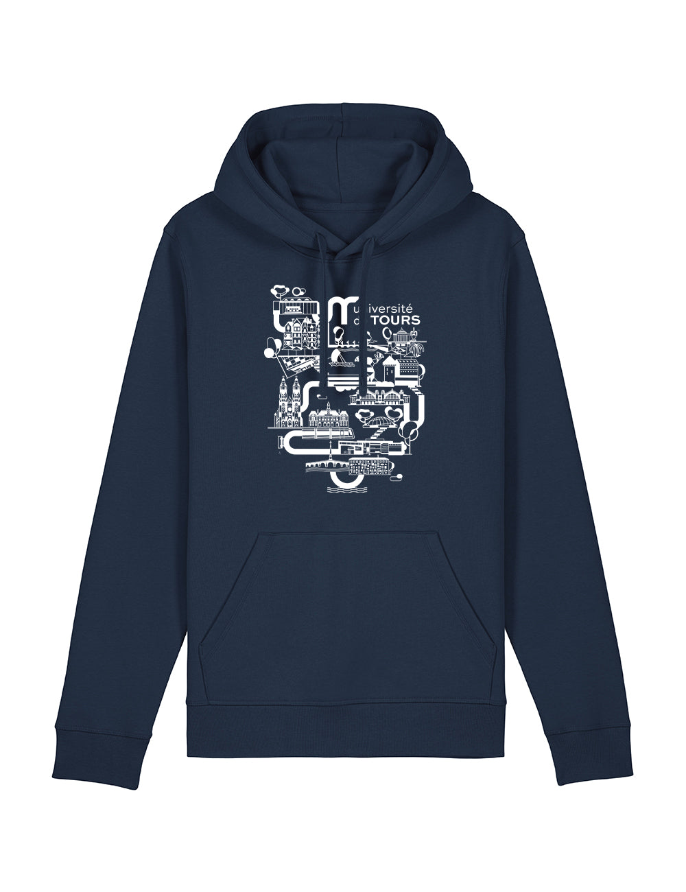 Sweat à capuche unisexe - Logo université dans la ville