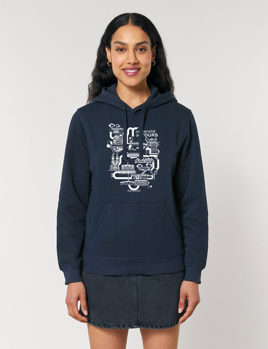 Sweat à capuche unisexe - Logo université dans la ville