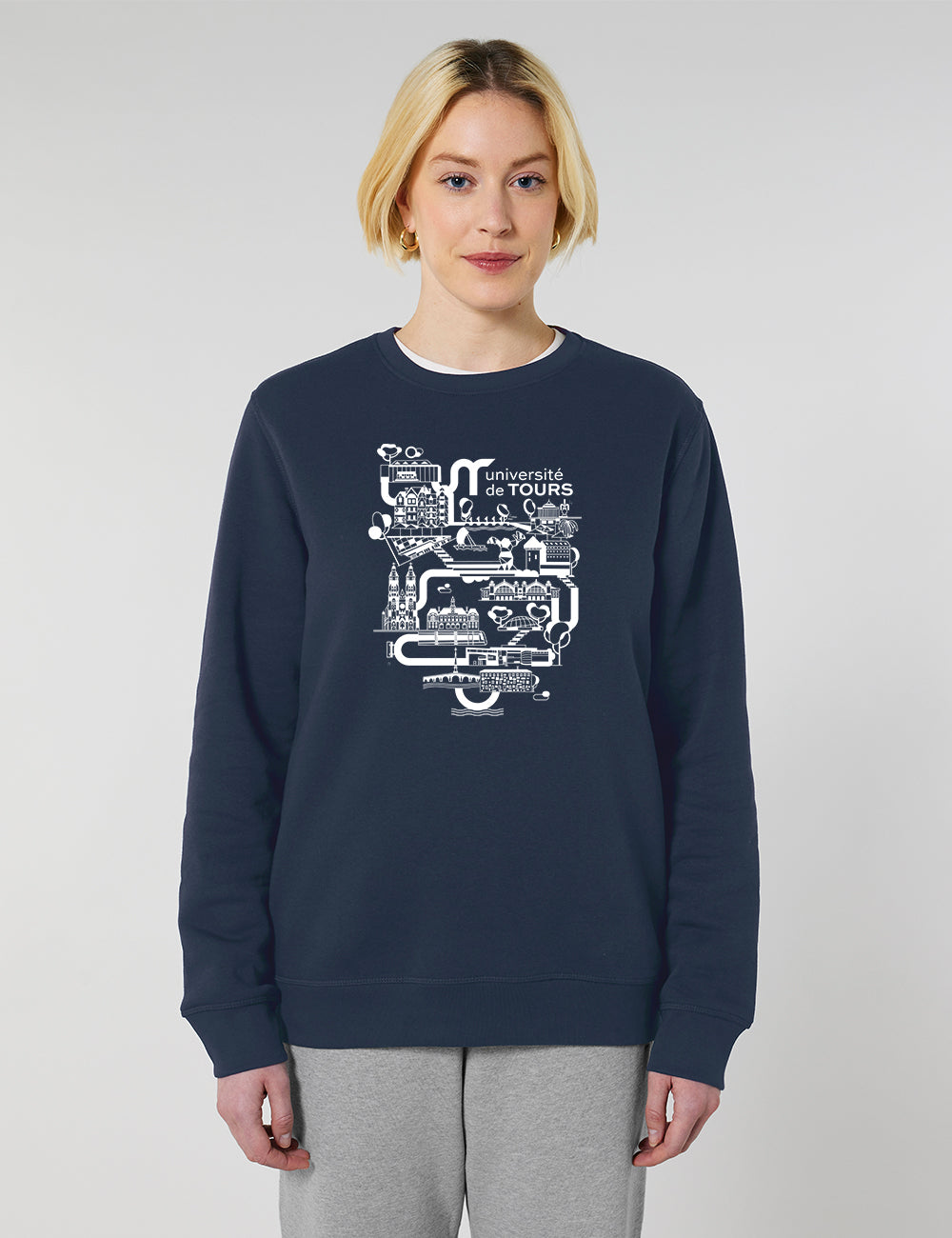 Sweat-shirt unisexe - Logo université dans la ville