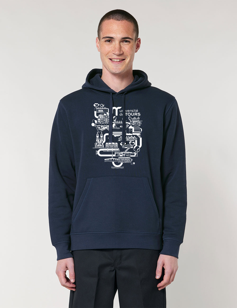 Sweat à capuche unisexe - Logo université dans la ville