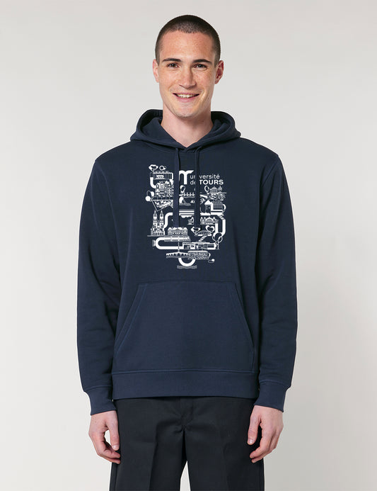 Sweat à capuche unisexe - Logo université dans la ville