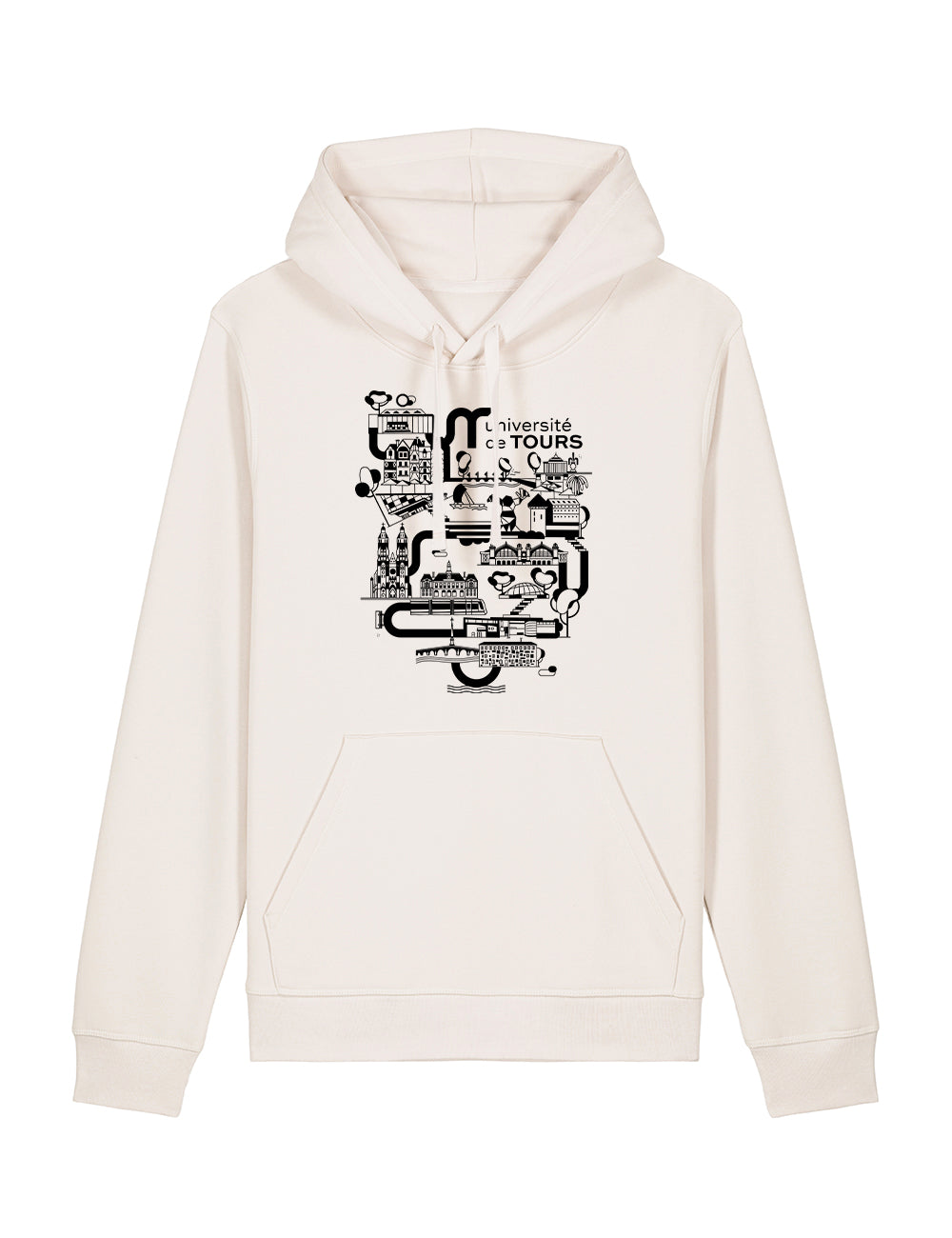 Sweat à capuche unisexe - Logo université dans la ville