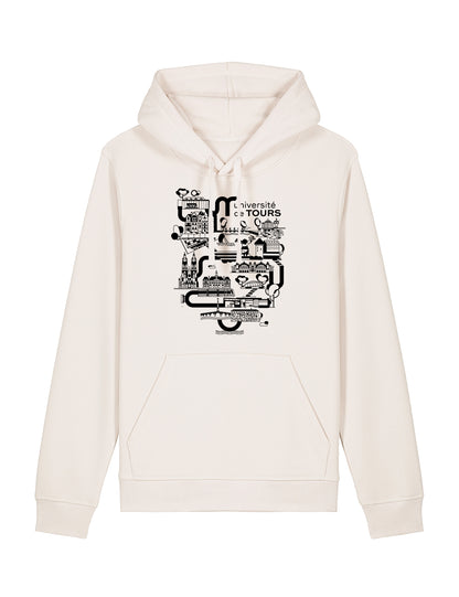 Sweat à capuche unisexe - Logo université dans la ville