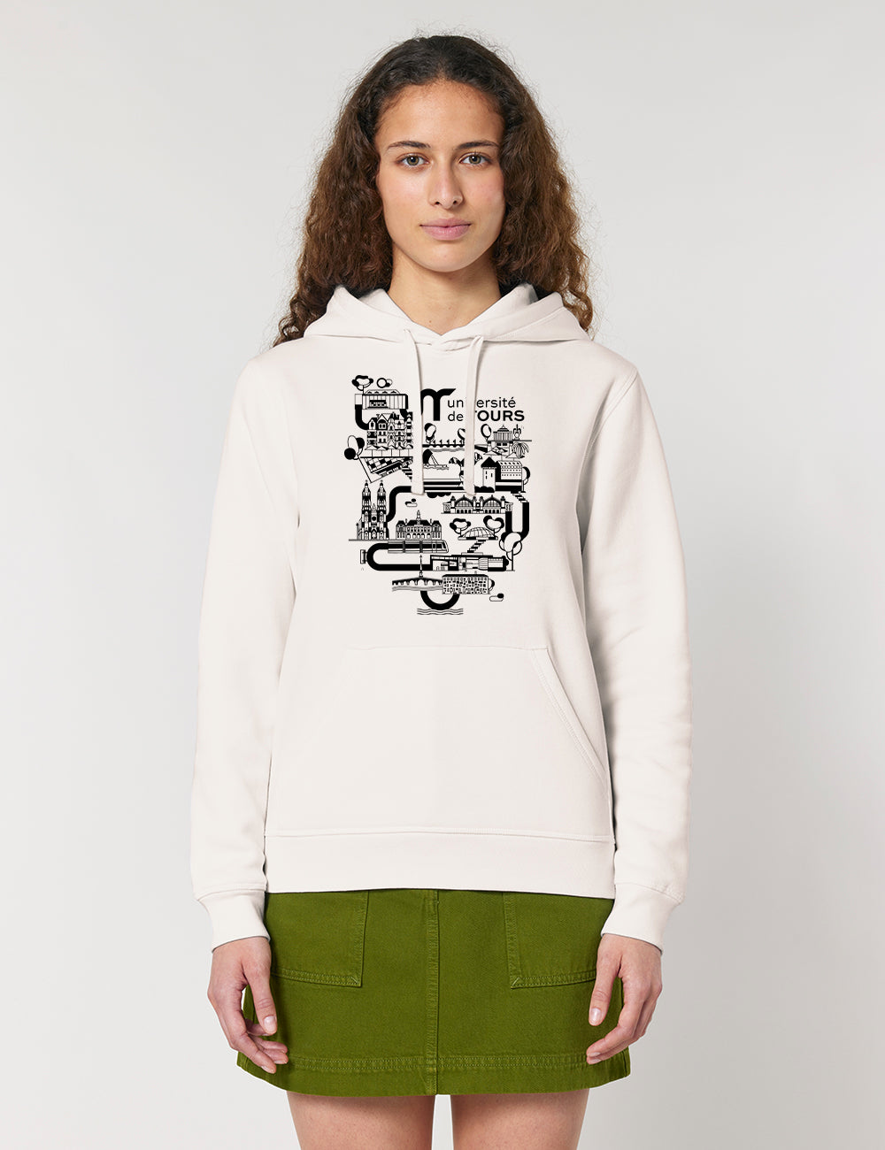 Sweat à capuche unisexe - Logo université dans la ville