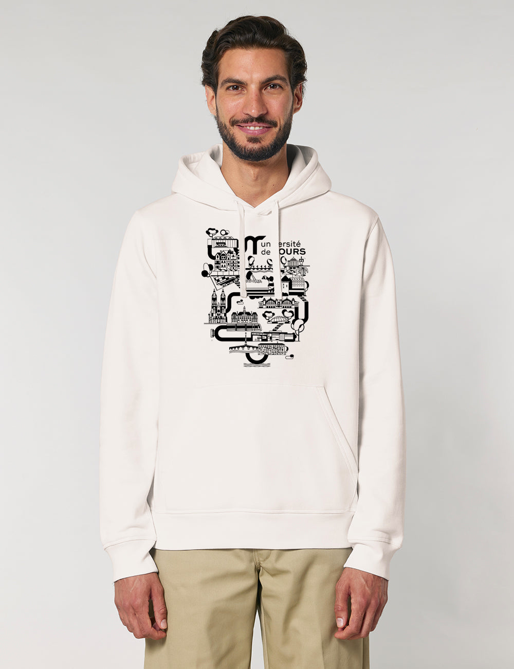 Sweat à capuche unisexe - Logo université dans la ville