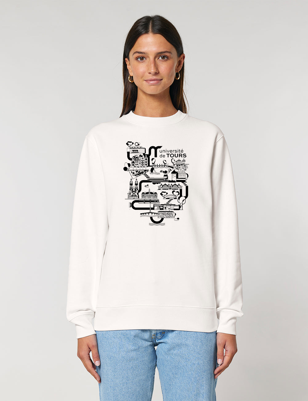 Sweat-shirt unisexe - Logo université dans la ville