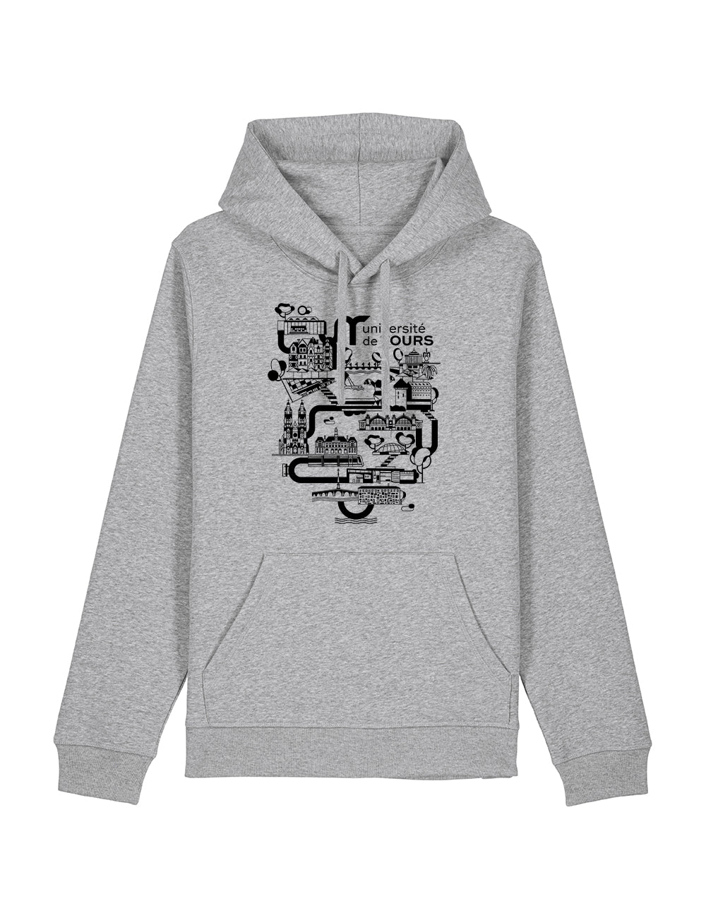 Sweat à capuche unisexe - Logo université dans la ville